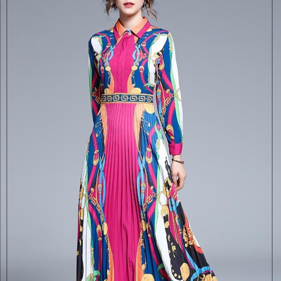 pleated skirt long dress, nwot, - Picture 3 of 3